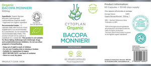 Organic Bacopa Monnieri 60 Capsules